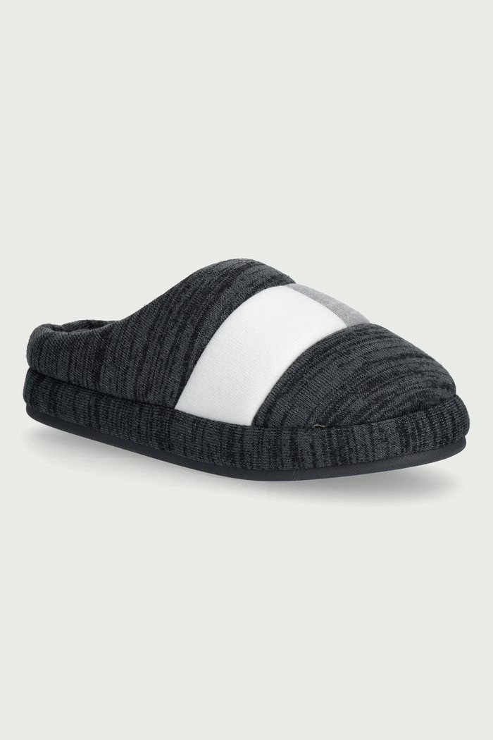 Tommy Hilfiger Pantofle pánské FLAG HOUSE SHOE šedá FM0FM06016