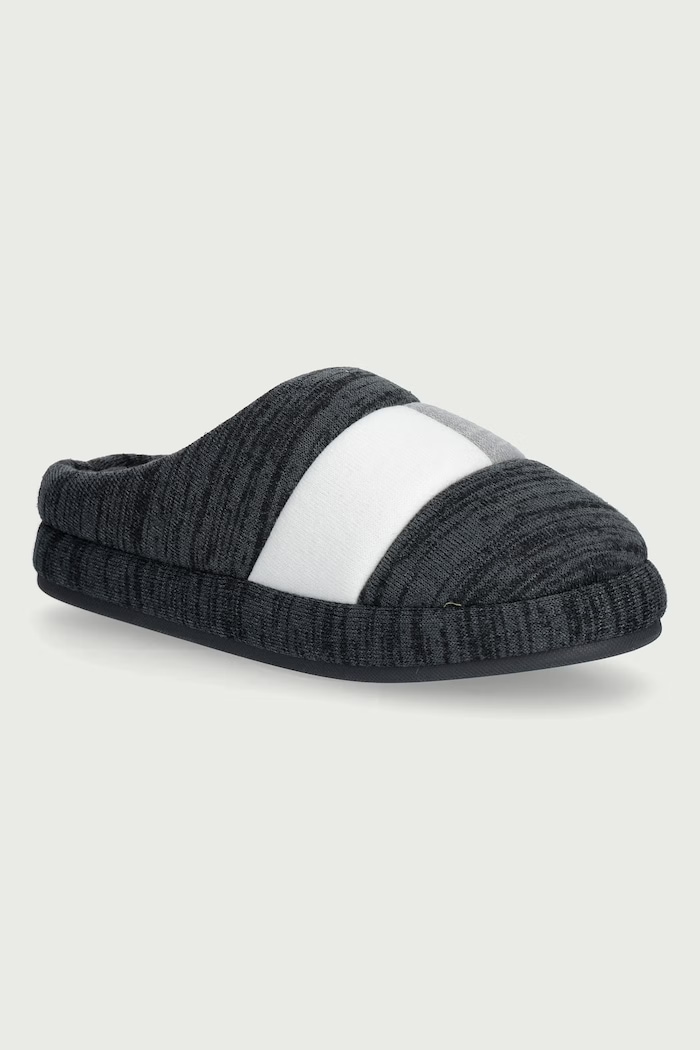 Tommy Hilfiger Pantofle pánské FLAG HOUSE SHOE šedá FM0FM06016