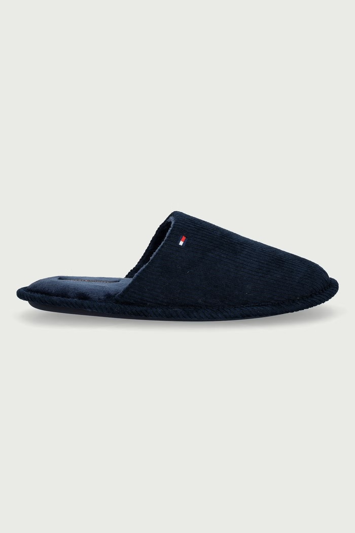 Tommy Hilfiger Papuče pánske CORDUROY HOUSE SHOES FM0FM06019 tmavomodrá AW26