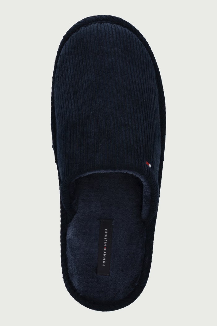 Papuče pánske CORDUROY HOUSE SHOES Tommy Hilfiger FM0FM06019 tmavomodrá
