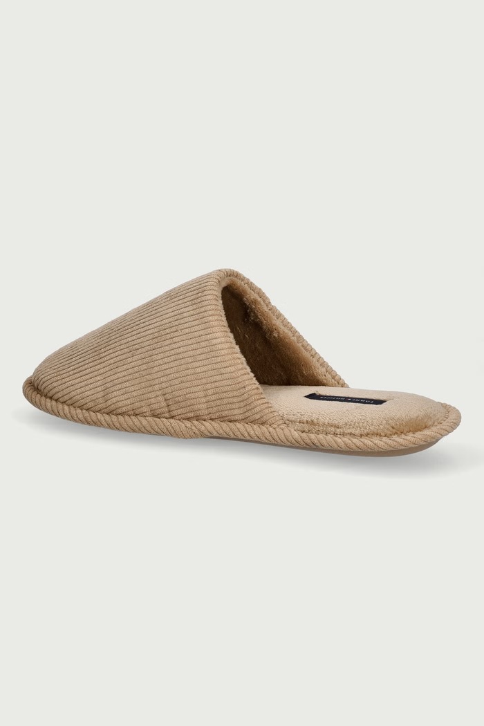 Obuv Tommy Hilfiger Papuče pánske CORDUROY HOUSE SHOES FM0FM06019 béžová