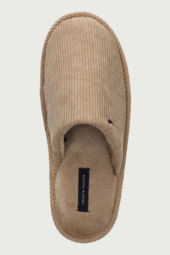 Papuče pánske CORDUROY HOUSE SHOES Tommy Hilfiger FM0FM06019 béžová