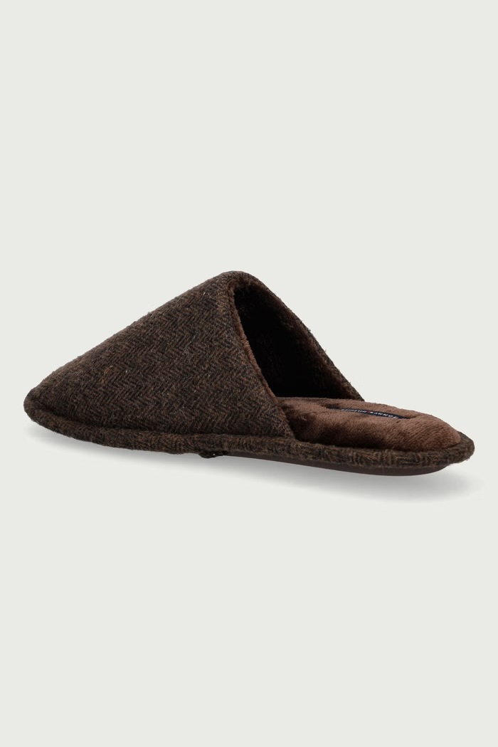 Παπούτσια Tommy Hilfiger Παντόφλες Ανδρικές HERRINGBONE HOUSE SHOE FM0FM06018 καφέ