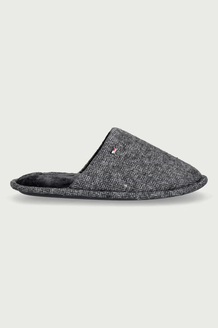 Tommy Hilfiger Παντόφλες Ανδρικές HERRINGBONE HOUSE SHOE FM0FM06018 γκρί AW26