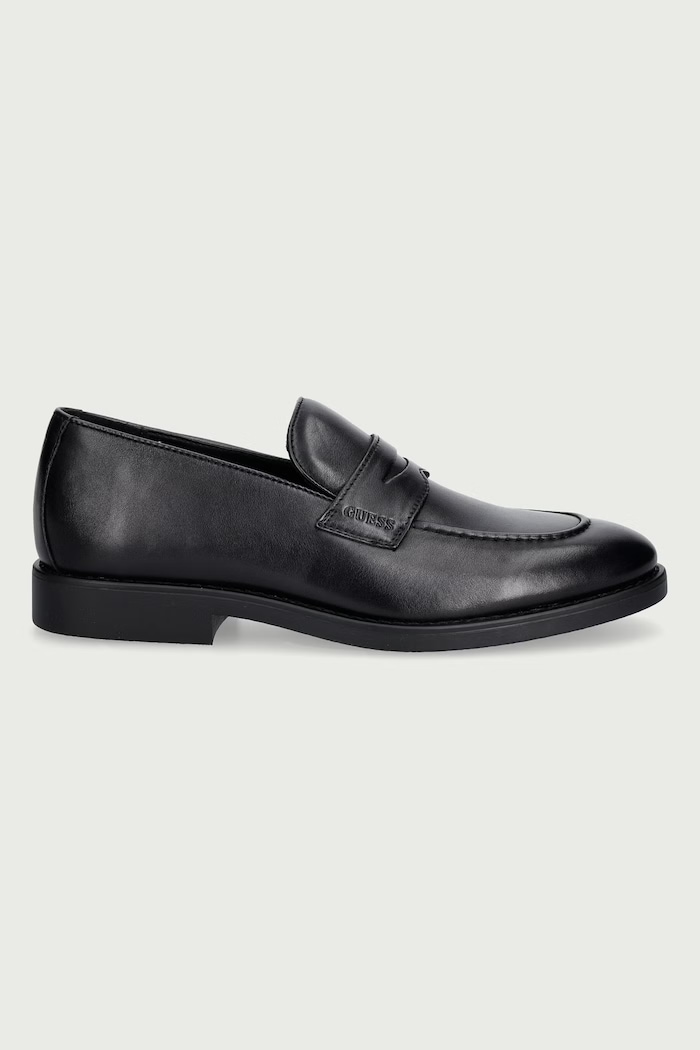 Guess Mokasíny pánske kožené DRIFTKIN FMTDRI.LEA14.BLACK čierna AW26