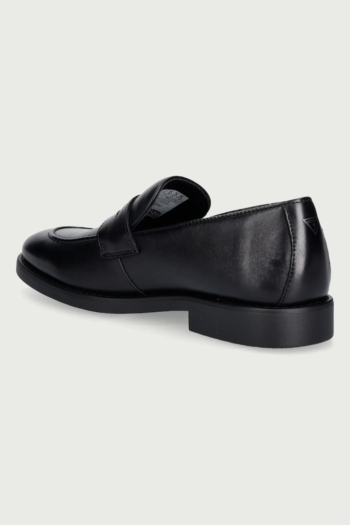 Obuv Guess Mokasíny pánske kožené DRIFTKIN FMTDRI.LEA14.BLACK čierna