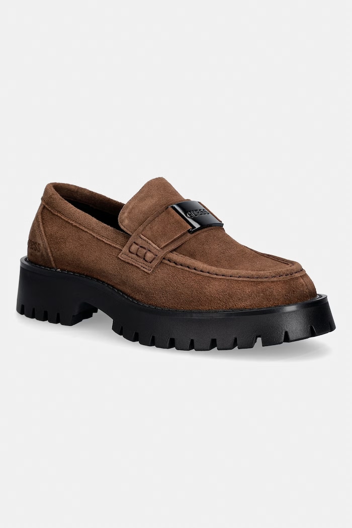 Guess mokasíny pánske semišové GORIZIA hnedá FMTZIA.SUE14.BROWN