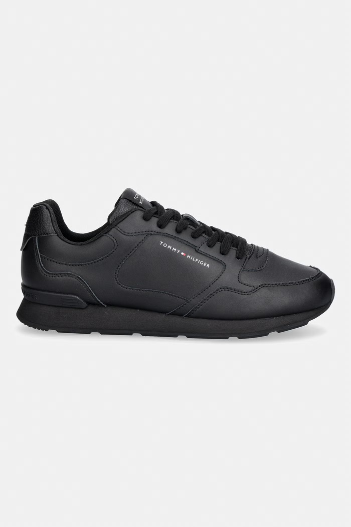 Tommy Hilfiger LIGHT EVA RUNNER LEATHER sneakers Ανδρικά δερμάτινα FM0FM05906 μαύρο AW26