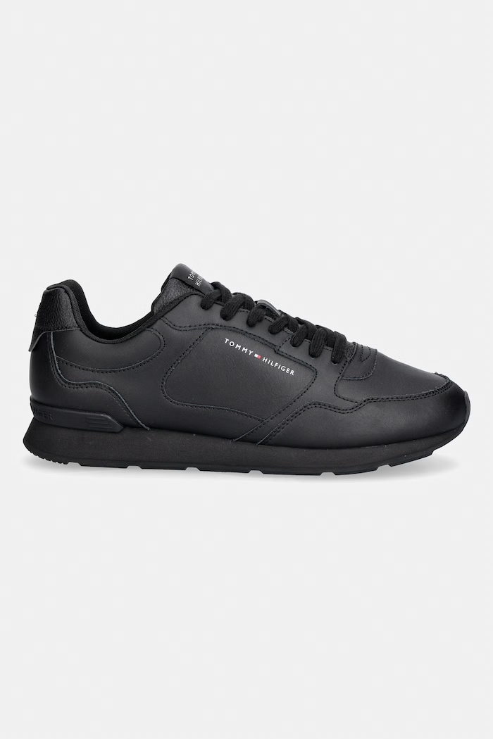 Tommy Hilfiger LIGHT EVA RUNNER LEATHER sneakers Ανδρικά δερμάτινα FM0FM05906 μαύρο AW26