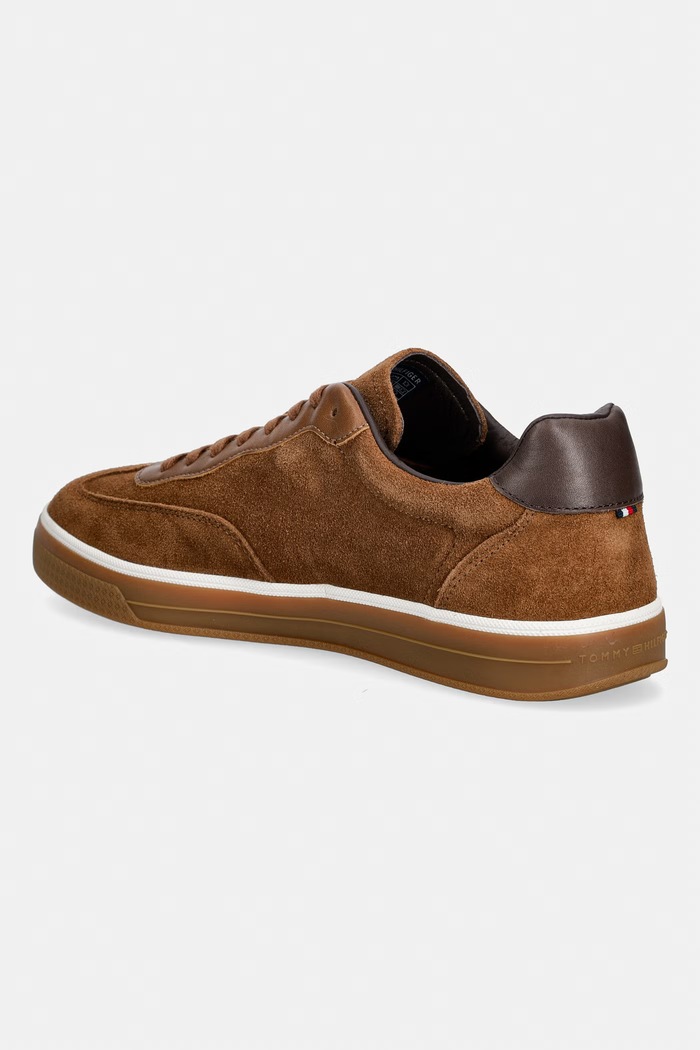 Παπούτσια Tommy Hilfiger TH LO LUX SUEDE LEATHER MIX sneakers ανδρικά σουέτ FM0FM05882 καφέ