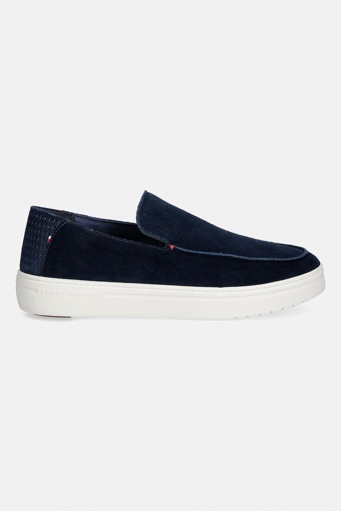 Tommy Hilfiger mokasini moški iz semiša MODERN LIGHT SUEDE LOAFER FM0FM05924 mornarsko modra AW26