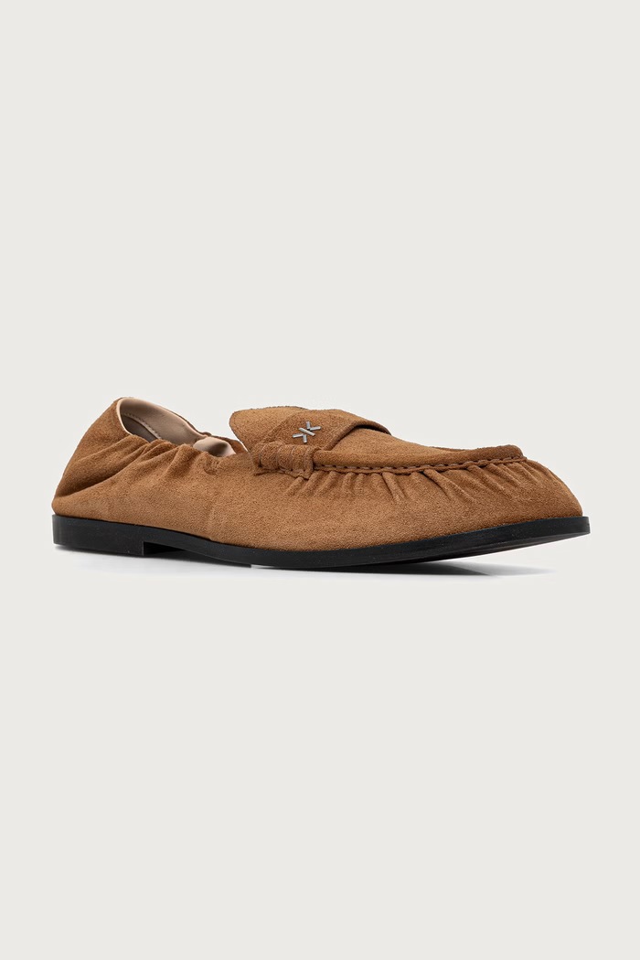 Kenzo Mokasinke za muškarce od brušene kože Loafer smeđa FG65LO410L57.87