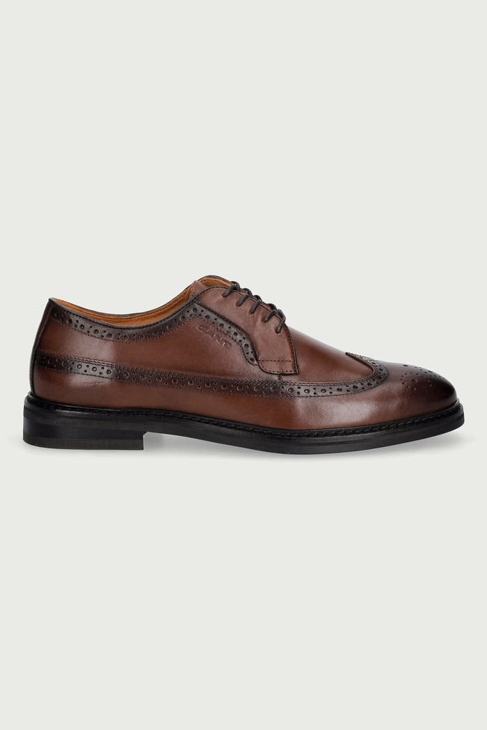 Gant Poltopánky pánske kožené Bidford 33631369.G45 hnedá AW26