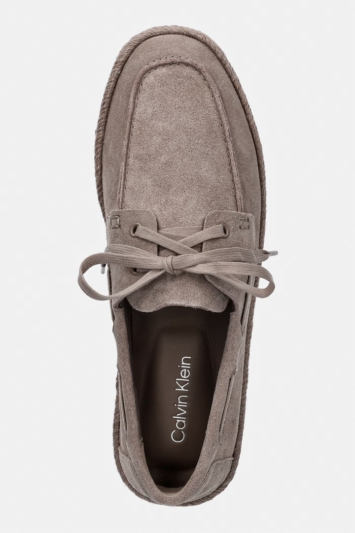 Calvin Klein εσπαντρίγιες ανδρικές σουέτ ESPADRILLE HYBRID BOAT SU μπεζ HM0HM02174.PBO
