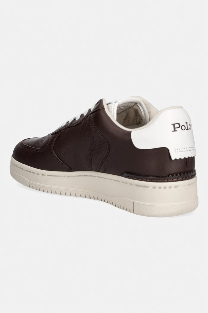 Παπούτσια Polo Ralph Lauren Mastr Ct Sig sneakers ανδρικά δερμάτινα 809P13086003.201 καφέ