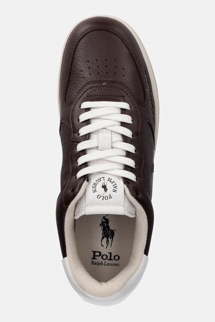 Polo Ralph Lauren Mastr Ct Sig sneakers ανδρικά δερμάτινα καφέ 809P13086003.201
