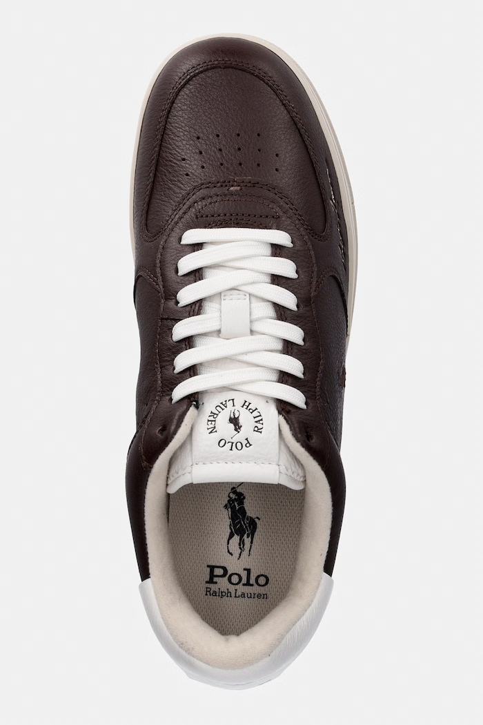 Polo Ralph Lauren Mastr Ct Sig sneakers ανδρικά δερμάτινα καφέ 809P13086003.201
