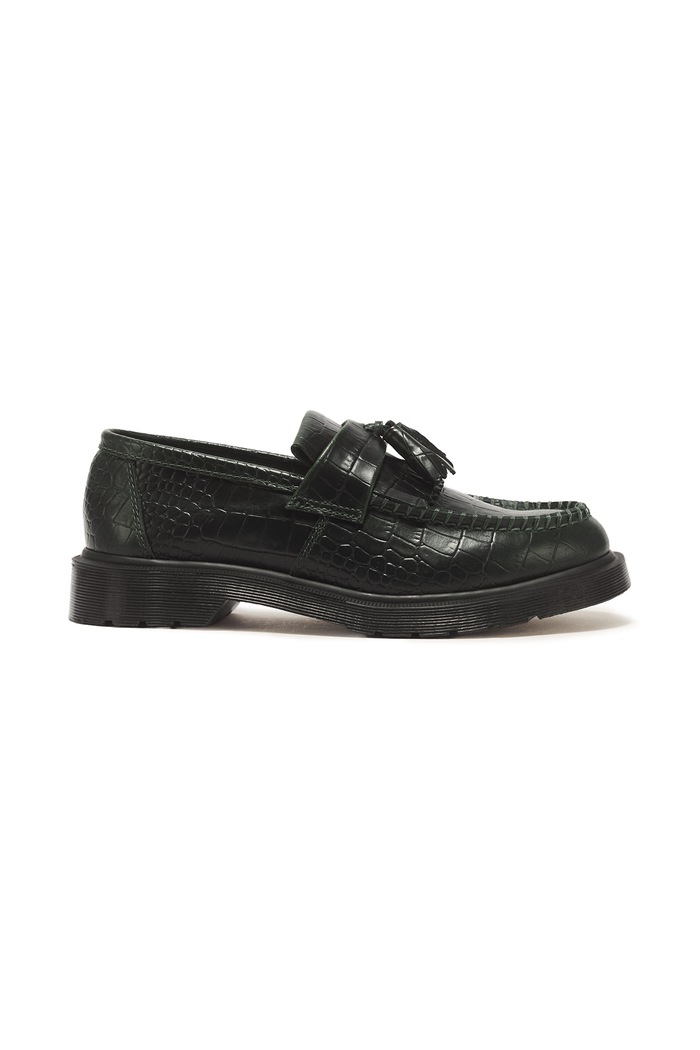 Dr. Martens Adrian Croc mokasyny skórzane zielony DM43188300
