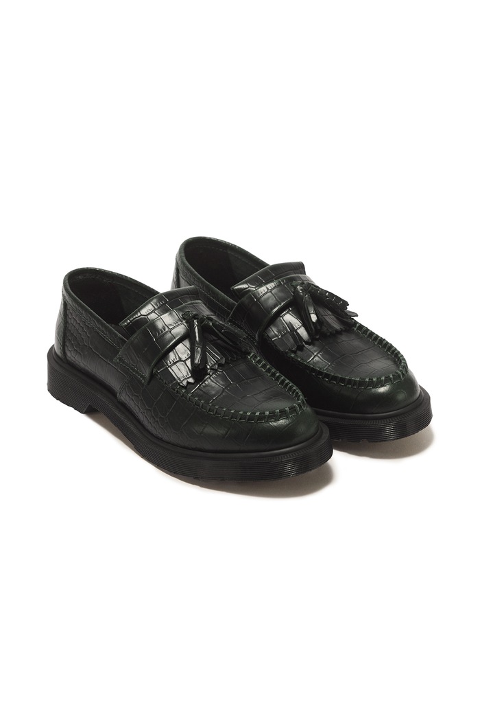Dr. Martens Adrian Croc mokasyny skórzane DM43188300 zielony AW26
