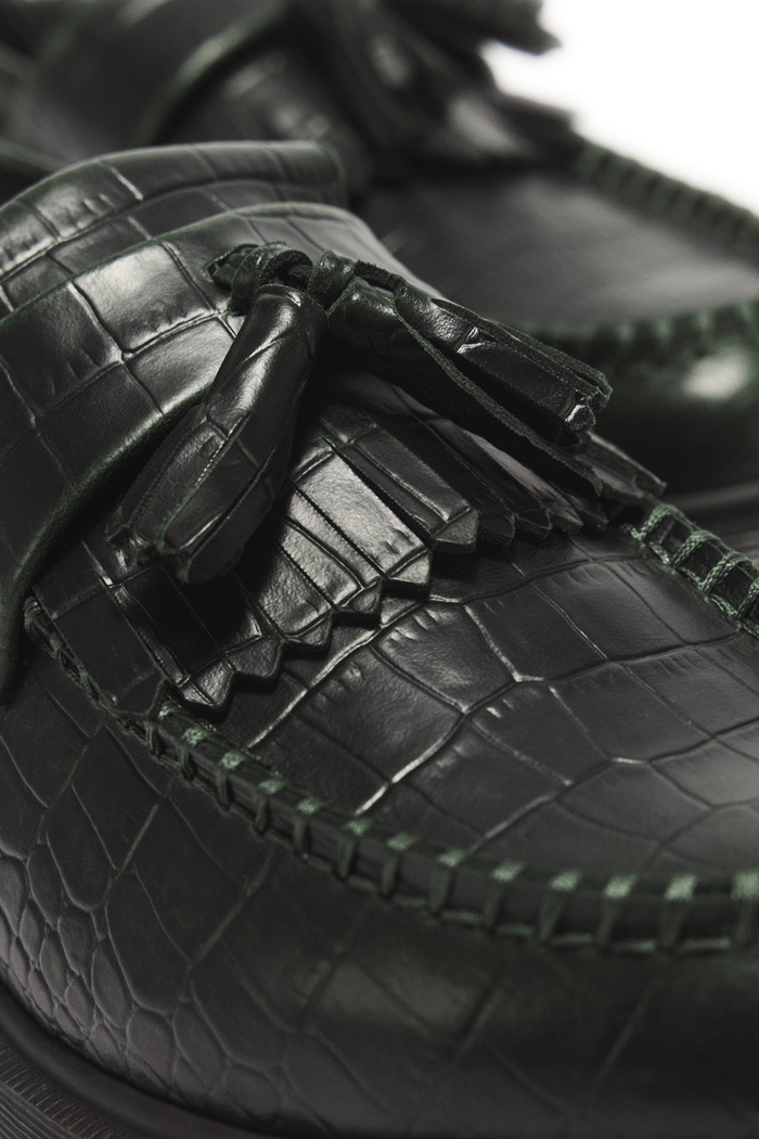 Adrian Croc mokasyny skórzane Dr. Martens zielony DM43188300