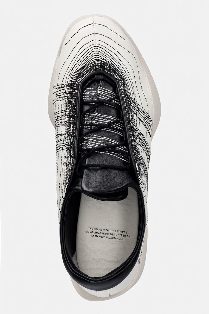 Y-3 REGU EMBROIDERY sneakersy skórzane beżowy KI7813