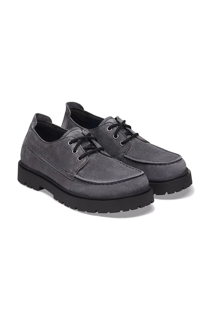 Obuv Birkenstock poltopánky semišové Highwood Moc Lace Suede Leather 1032701 sivá
