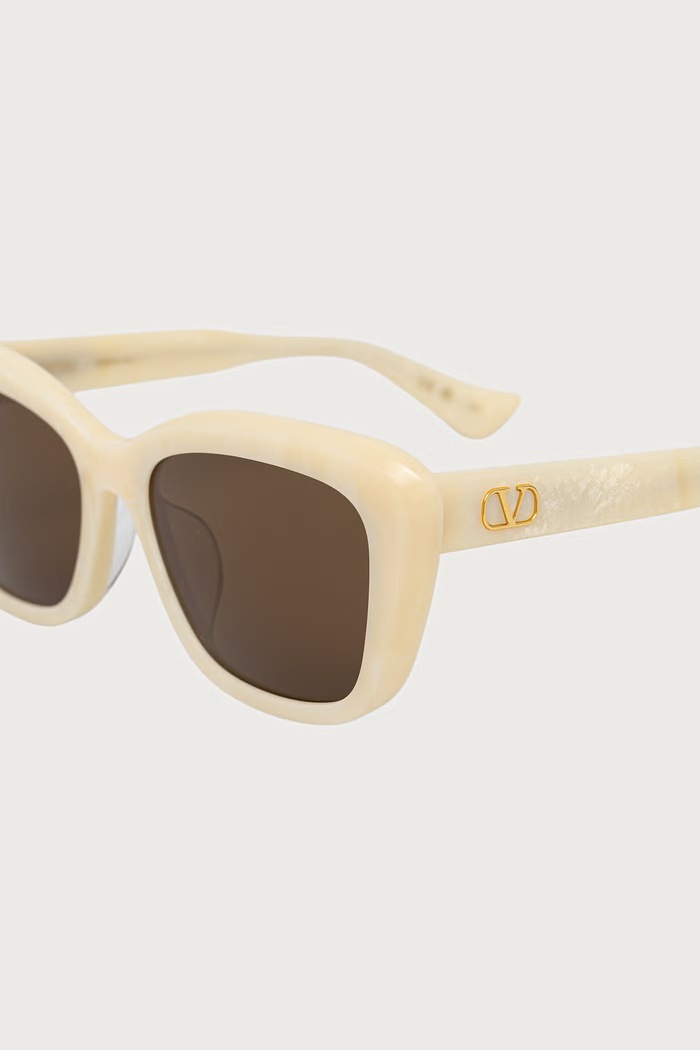 Akcesoria Valentino Eyewear Okulary przeciwsłoneczne kocie oczy damskie VG0058SA beżowy