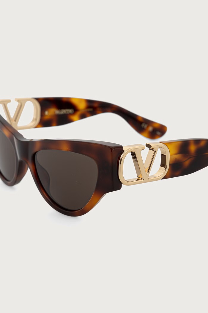 Akcesoria Valentino Eyewear Okulary przeciwsłoneczne kocie oczy damskie VG0053S brązowy