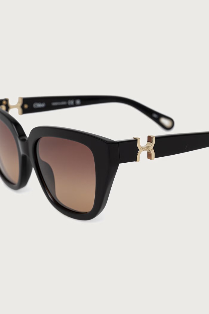 Akcesoria Chloe Okulary przeciwsłoneczne kocie oczy damskie CH0410S czarny