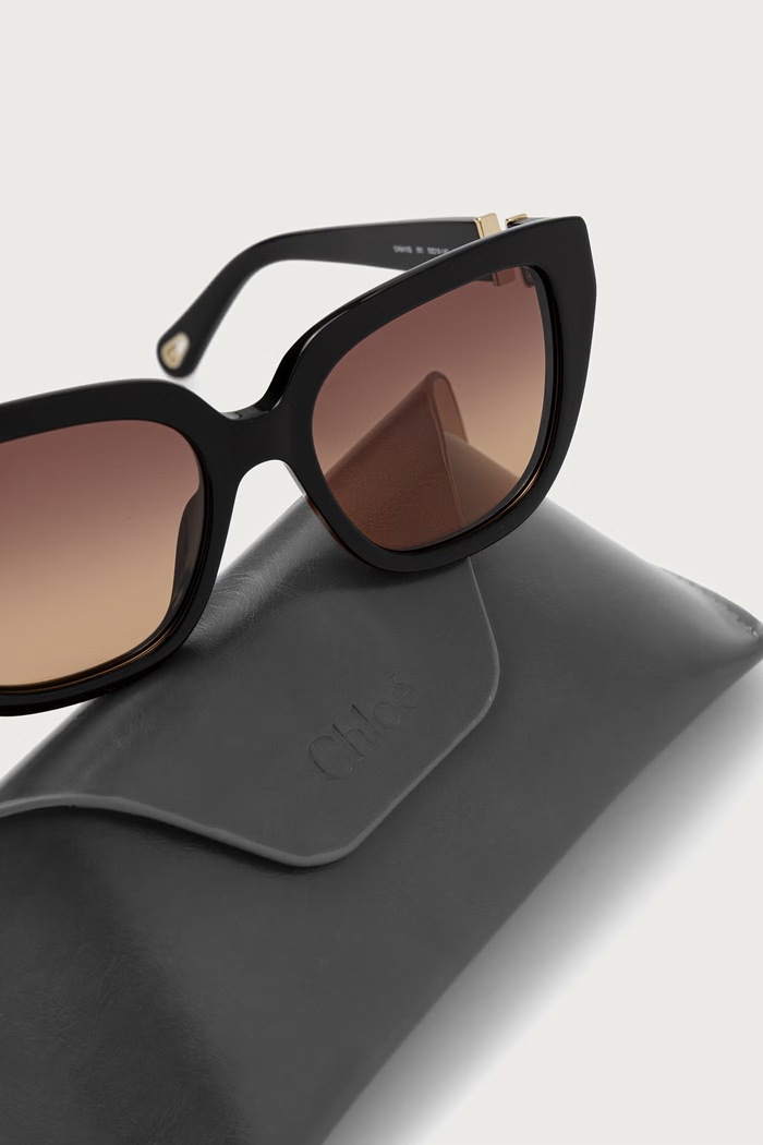 Okulary przeciwsłoneczne kocie oczy damskie Chloe CH0410S czarny