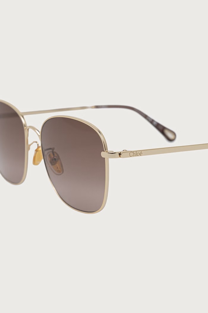 Akcesoria Chloe Okulary przeciwsłoneczne kwadratowe damskie CH0407SK złoty