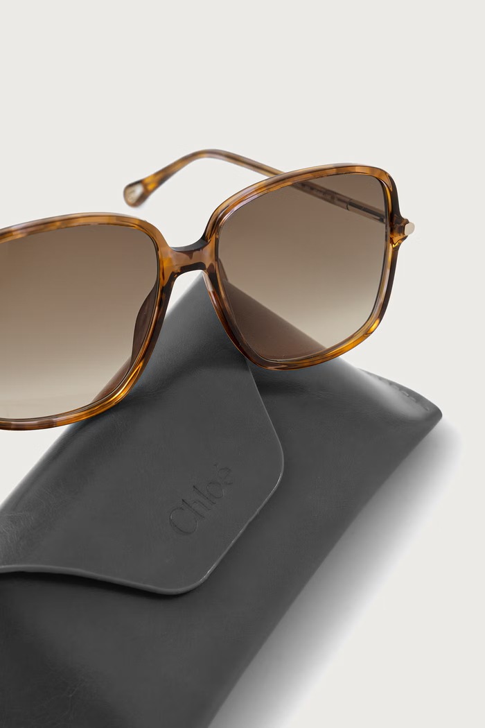 Okulary przeciwsłoneczne kwadratowe damskie Chloe CH0396S żółty