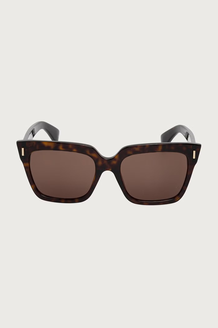 Alexander McQueen Okulary przeciwsłoneczne damskie AM0583S brązowy AW26