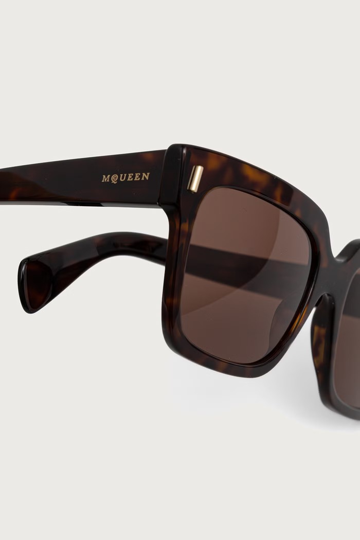 Akcesoria Alexander McQueen Okulary przeciwsłoneczne damskie AM0583S brązowy