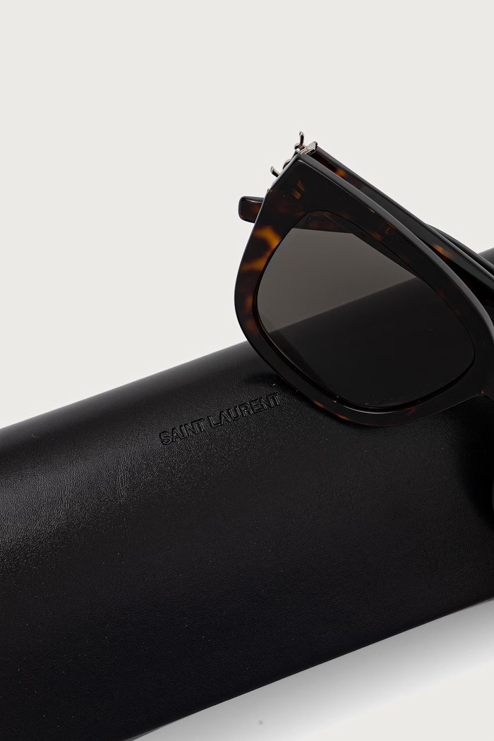 Okulary przeciwsłoneczne kocie oczy damskie Saint Laurent SL.M176 brązowy