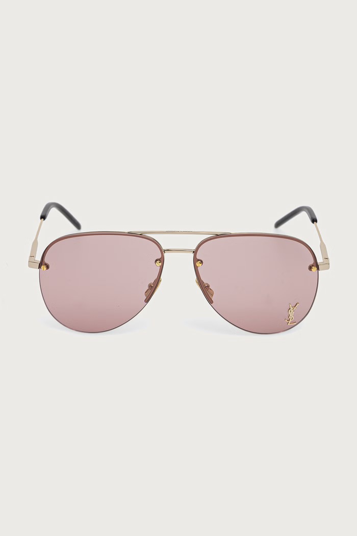 Saint Laurent Okulary przeciwsłoneczne damskie CLASSIC.11.M złoty AW26