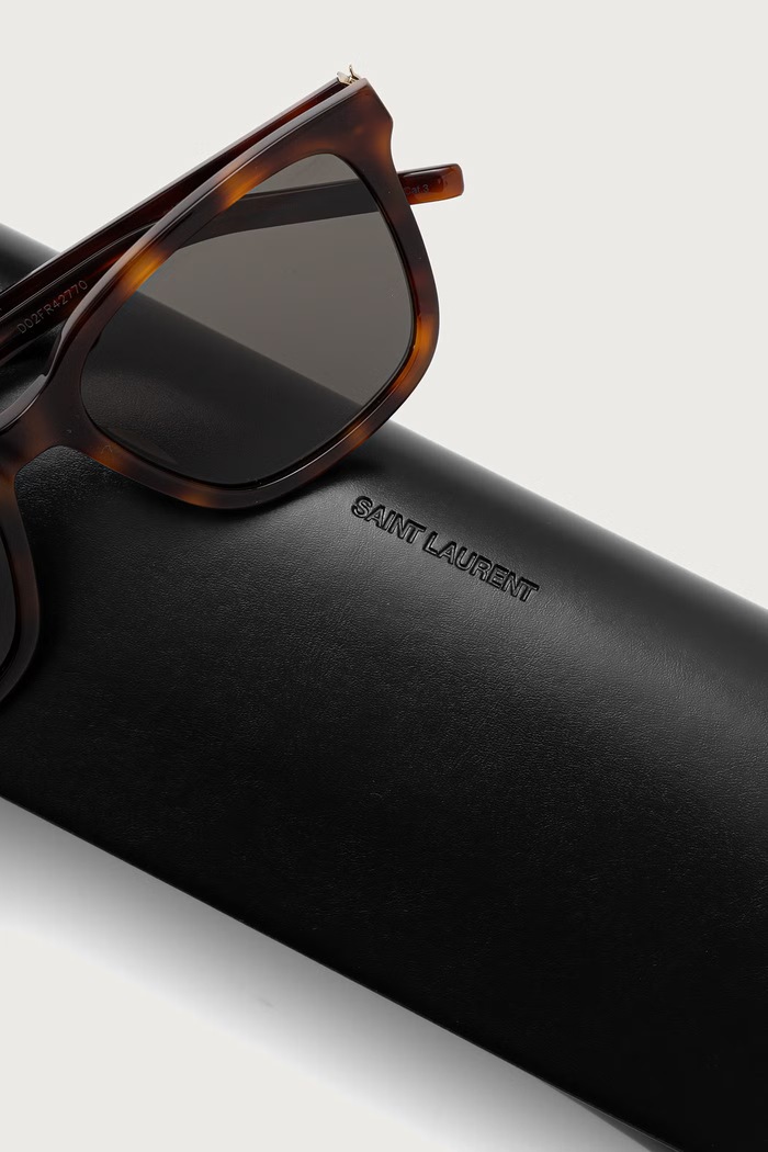 Akcesoria Saint Laurent Okulary przeciwsłoneczne kwadratowe damskie SL.M178 brązowy