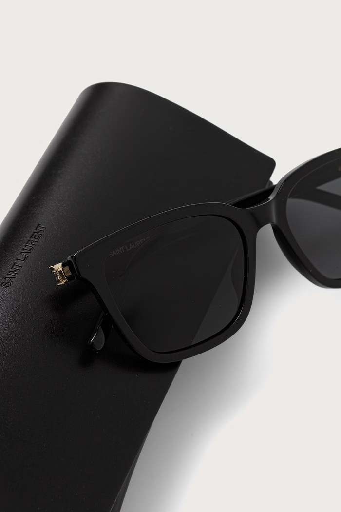 Okulary przeciwsłoneczne kwadratowe damskie Saint Laurent SL.M178 czarny