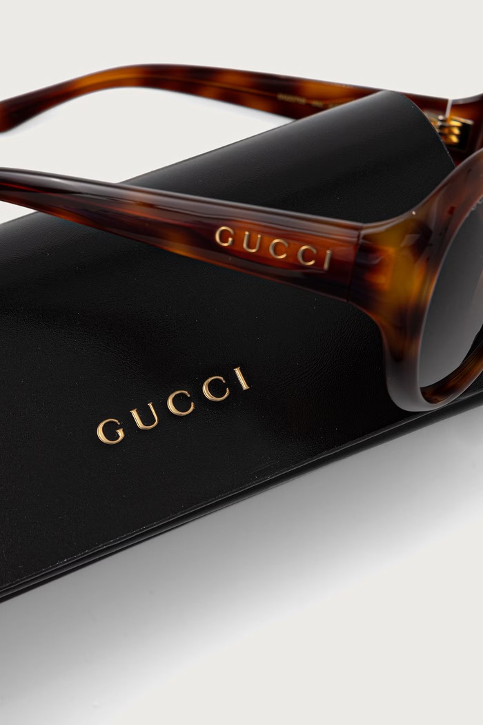 Okulary przeciwsłoneczne pilotki damskie Gucci GG2270S brązowy