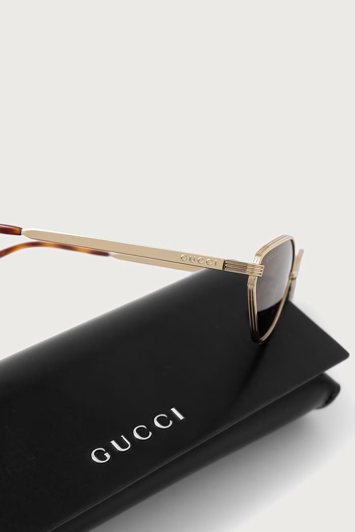 Okulary przeciwsłoneczne damskie Gucci GG2222S złoty
