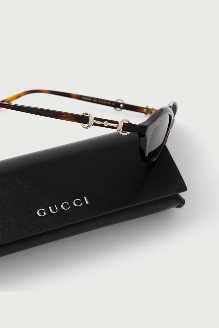 Okulary przeciwsłoneczne kocie oczy damskie Gucci GG2215S brązowy