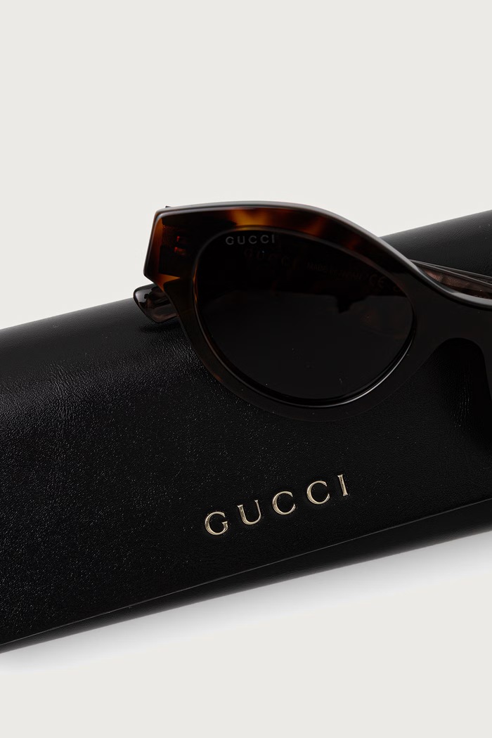 Akcesoria Gucci Okulary przeciwsłoneczne okrągłe damskie GG2207S brązowy