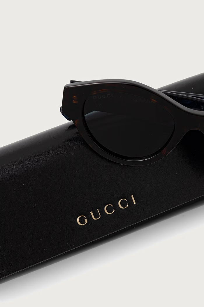 Gucci Okulary przeciwsłoneczne okrągłe damskie GG2207S brązowy AW26