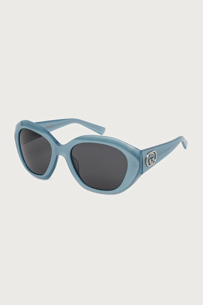 Gucci Okulary przeciwsłoneczne okrągłe damskie niebieski GG2200S