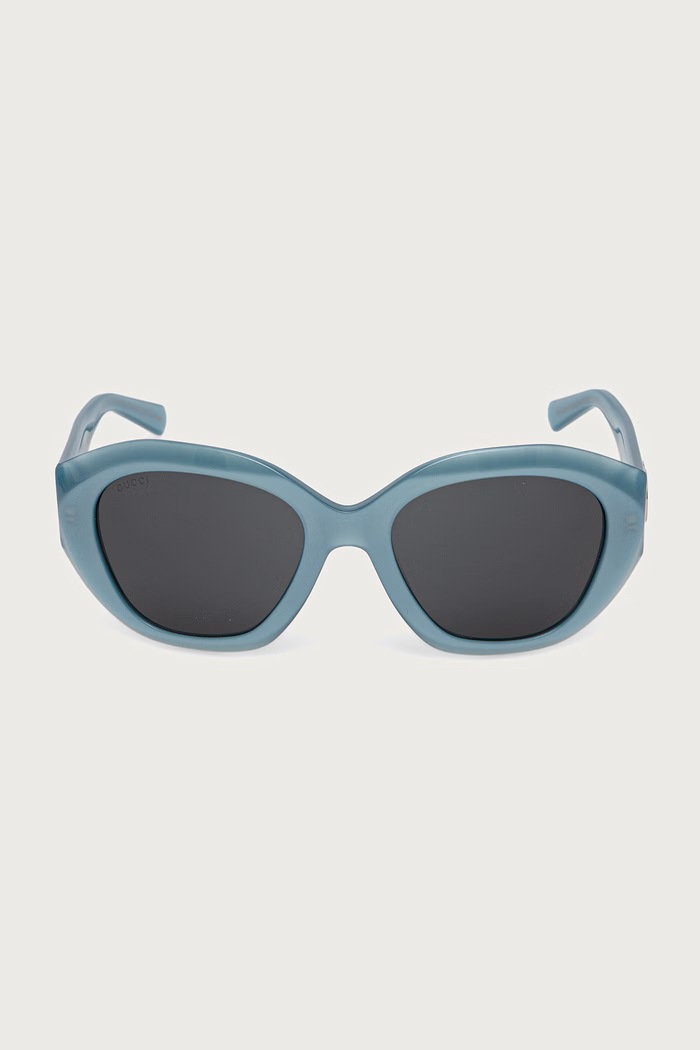 Gucci Okulary przeciwsłoneczne okrągłe damskie GG2200S niebieski AW26