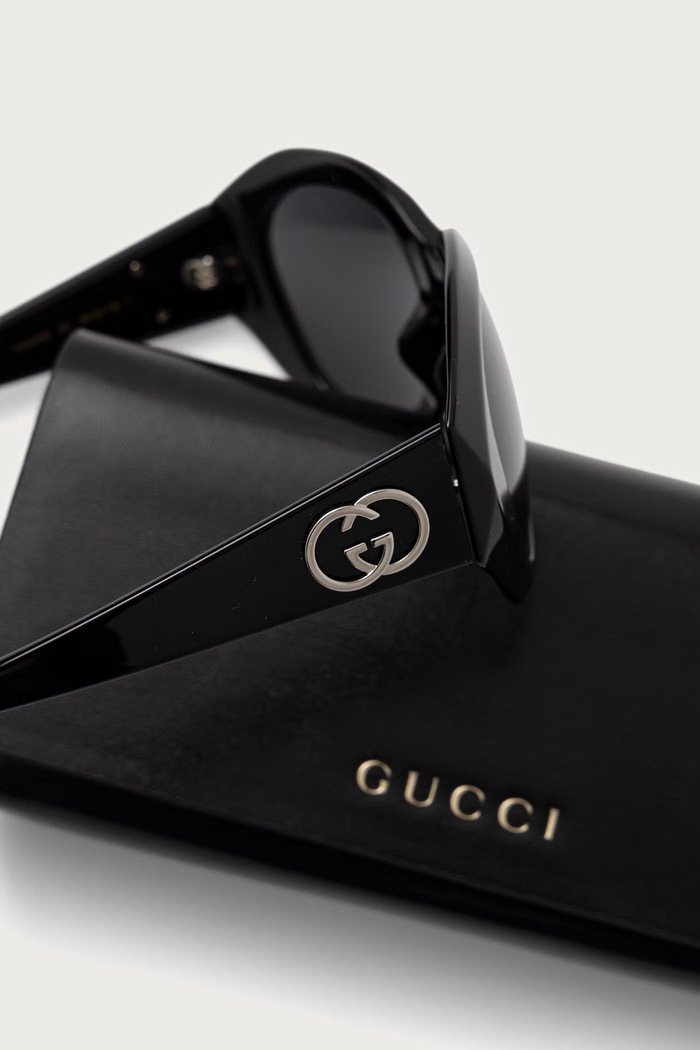 Okulary przeciwsłoneczne okrągłe damskie Gucci GG2200S czarny