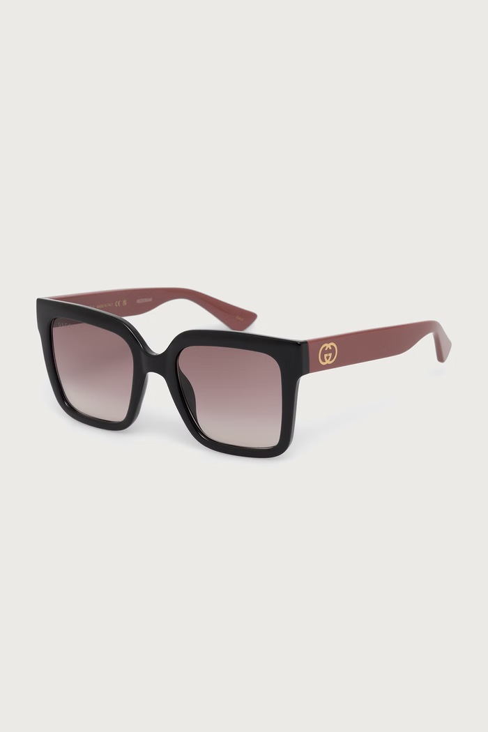 Gucci Okulary przeciwsłoneczne kwadratowe damskie czarny GG2190S