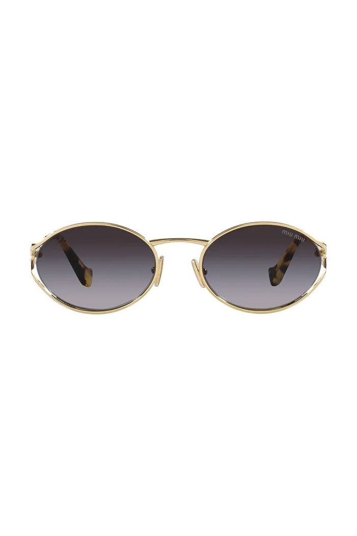 Miu Miu Okulary przeciwsłoneczne okrągłe damskie 0MU.52YS złoty AW26