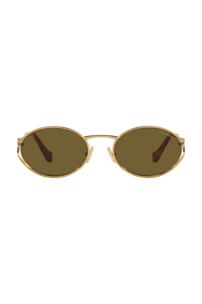Miu Miu Okulary przeciwsłoneczne okrągłe damskie 0MU.52YS złoty AW26