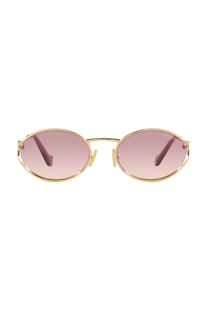 Miu Miu Okulary przeciwsłoneczne okrągłe damskie 0MU.52YS złoty AW26